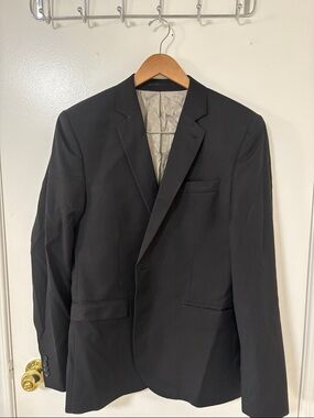 Men's Black Blazer - Classic Single-Breasted Suit Jacket